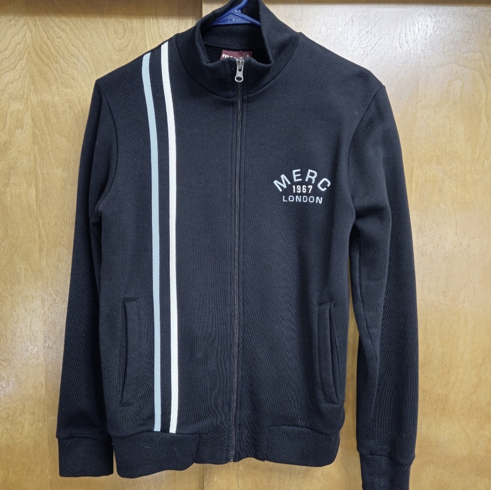 Merc Mens Black Zip Up Mock Neck Jacket Small Oi Punk
